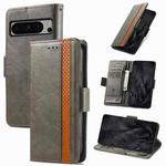 For Google Pixel 8 Pro CaseNeo Splicing Dual Magnetic Buckle Leather Phone Case(Gray)