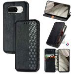 For Google Pixel 8 Cubic Grid Pressed Magnetic Leather Phone Case(Black)