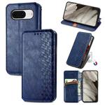 For Google Pixel 8 Cubic Grid Pressed Magnetic Leather Phone Case(Blue)