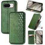 For Google Pixel 8 Cubic Grid Pressed Magnetic Leather Phone Case(Green)