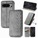 For Google Pixel 8 Pro Cubic Grid Pressed Magnetic Leather Phone Case(Gray)