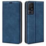 For TCL 40 SE Retro-skin  Magnetic Suction Leather Phone Case(Dark Blue)