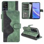 For TCL 40 SE Stitching Horizontal Flip Leather Phone Case(Green)