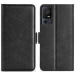 For TCL 40 SE Dual-side Magnetic Buckle Leather Phone Case(Black)