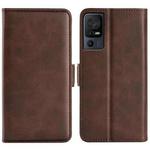 For TCL 40 SE Dual-side Magnetic Buckle Leather Phone Case(Brown)