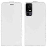 For TCL 40R R64 Texture Vertical Flip Leather Phone Case(White)