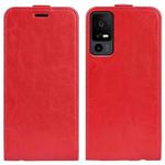 For TCL 40R R64 Texture Vertical Flip Leather Phone Case(Red)