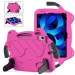 For iPad Air 2022 / Air 2020 10.9 Ice Baby EVA Shockproof Hard PC Tablet Case(Rose Red+Black)