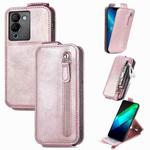 For Infinix Note 12 G96 Zipper Wallet Vertical Flip Leather Phone Case(Rose Gold)