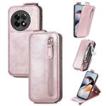 For OnePlus Ace 2 Zipper Wallet Vertical Flip Leather Phone Case(Rose Gold)