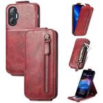 For Tecno Pova Neo 5G Zipper Wallet Vertical Flip Leather Phone Case(Red)