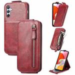 For Samsung Galaxy A14 4G Zipper Wallet Vertical Flip Leather Phone Case(Red)