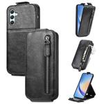 For Samsung Galaxy A34 5G Zipper Wallet Vertical Flip Leather Phone Case(Black)
