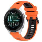 For Garmin Forerunner 265S Music 18mm Sports Two-Color Silicone Watch Band(Orange+Black)