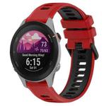 For Garmin Forerunner 255S 18mm Sports Two-Color Silicone Watch Band(Red+Black)