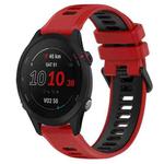 For Garmin Forerunner 255S Music 18mm Sports Two-Color Silicone Watch Band(Red+Black)