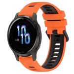 For Garmin Venu 2S 18mm Sports Two-Color Silicone Watch Band(Orange+Black)