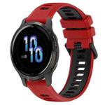 For Garmin Venu 2S 18mm Sports Two-Color Silicone Watch Band(Red+Black)