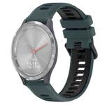 For Garmin Vivomove 3S 18mm Sports Two-Color Silicone Watch Band(Olive Green+Black)