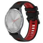 For Garmin Vivomove 3S 18mm Sports Two-Color Silicone Watch Band(Black+Red)