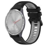 For Garmin Vivomove 3S 18mm Sports Two-Color Silicone Watch Band(Black+Grey)