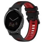 For Garmin Vivoactive 4S 18mm Sports Two-Color Silicone Watch Band(Black+Red)