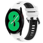 For Samsung Galaxy Watch4 44mm 20mm Sports Two-Color Silicone Watch Band(White+Black)