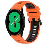 For Samsung Galaxy Watch4 44mm 20mm Sports Two-Color Silicone Watch Band(Orange+Black)