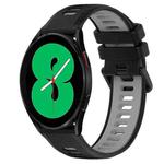 For Samsung Galaxy Watch4 44mm 20mm Sports Two-Color Silicone Watch Band(Black+Grey)