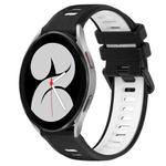 For Samsung Galaxy Watch4 40mm 20mm Sports Two-Color Silicone Watch Band(Black+White)