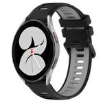 For Samsung Galaxy Watch4 40mm 20mm Sports Two-Color Silicone Watch Band(Black+Grey)