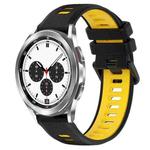 For Samsung  Galaxy Watch4 Classic 42mm 20mm Sports Two-Color Silicone Watch Band(Black+Yellow)