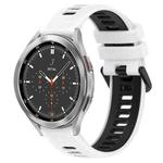 For Samsung  Galaxy Watch4 Classic 46mm 20mm Sports Two-Color Silicone Watch Band(White+Black)