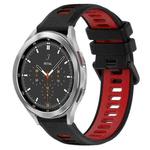For Samsung  Galaxy Watch4 Classic 46mm 20mm Sports Two-Color Silicone Watch Band(Black+Red)