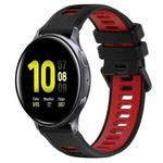 For Samsung Galaxy Watch Active2 40mm 20mm Sports Two-Color Silicone Watch Band(Black+Red)
