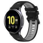 For Samsung Galaxy Watch Active2 40mm 20mm Sports Two-Color Silicone Watch Band(Black+Grey)