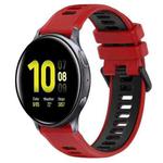 For Samsung Galaxy Watch Active2 44mm 20mm Sports Two-Color Silicone Watch Band(Red+Black)