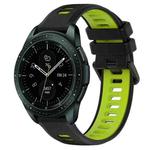 For Samsung Galaxy Watch 42mm 20mm Sports Two-Color Silicone Watch Band(Black+Green)