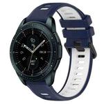 For Samsung Galaxy Watch 42mm 20mm Sports Two-Color Silicone Watch Band(Midnight Blue+White)