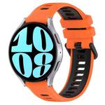 For Samsung Galaxy Watch 6 44mm 20mm Sports Two-Color Silicone Watch Band(Orange+Black)