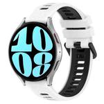 For Samsung Galaxy Watch 6 40mm 20mm Sports Two-Color Silicone Watch Band(White+Black)