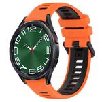 For Samsung Galaxy Watch 6 Classic 43mm 20mm Sports Two-Color Silicone Watch Band(Orange+Black)