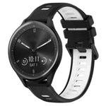 For Garmin Vivomove Sport 20mm Sports Two-Color Silicone Watch Band(Black+White)
