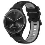 For Garmin Vivomove Sport 20mm Sports Two-Color Silicone Watch Band(Black+Grey)