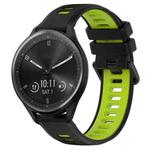 For Garmin Vivomove Sport 20mm Sports Two-Color Silicone Watch Band(Black+Green)