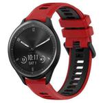 For Garmin Vivomove Sport 20mm Sports Two-Color Silicone Watch Band(Red+Black)