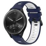 For Garmin Vivomove Sport 20mm Sports Two-Color Silicone Watch Band(Midnight Blue+White)