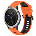 For Garmin Vivoactive3 20mm Sports Two-Color Silicone Watch Band(Orange+Black)