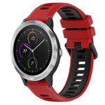 For Garmin Vivoactive3 20mm Sports Two-Color Silicone Watch Band(Red+Black)