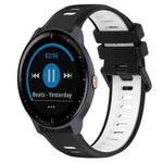 For Garmin Vivoactive3 Music 20mm Sports Two-Color Silicone Watch Band(Black+White)
